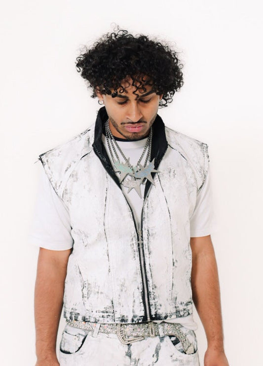 1 OF 1 WHITE PAINT DENIM SET