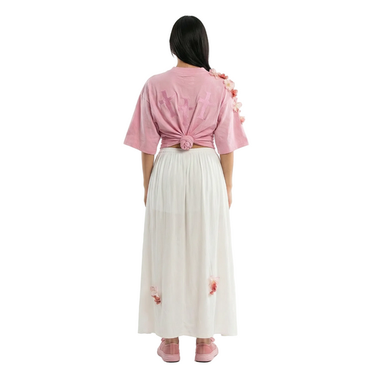 PINK TIE DIE ALL HAIL YESHUA FLOWER TEE (1 of 1)