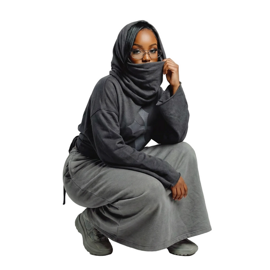 Charcoal Grey Crucifix Hoodie