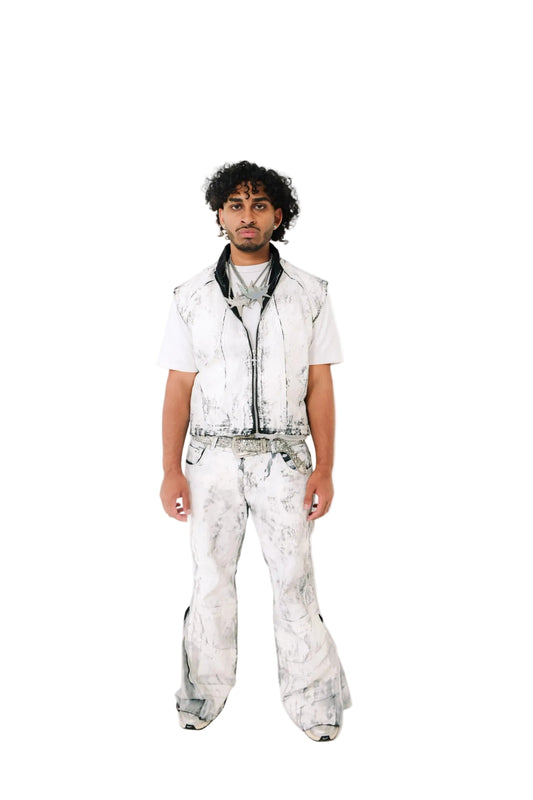 1 OF 1 WHITE PAINT DENIM SET
