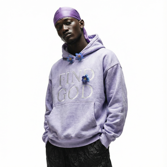 LAVENDER FIND GOD HOODIE (only 2 exist)